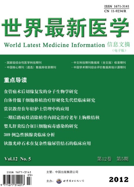 《世界最新医学信息文摘》  （医学类）国家级，知网